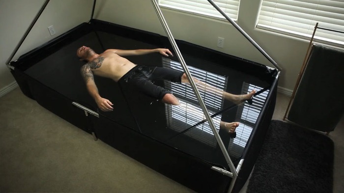 Zen Float Tank without the cover. The footprint is 4 feet by 8 feet.