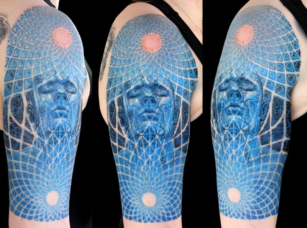Another Alex Grey inspired design, this one a blue-tinted sleeve of the painting 'Ecstasy.' Artist: James Kern
