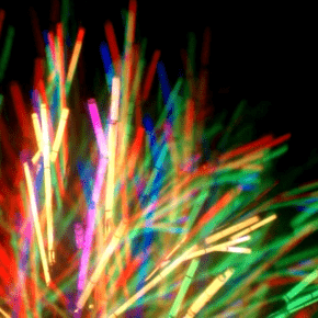 Tree of Light Sculpture Diffracting Into Rainbows